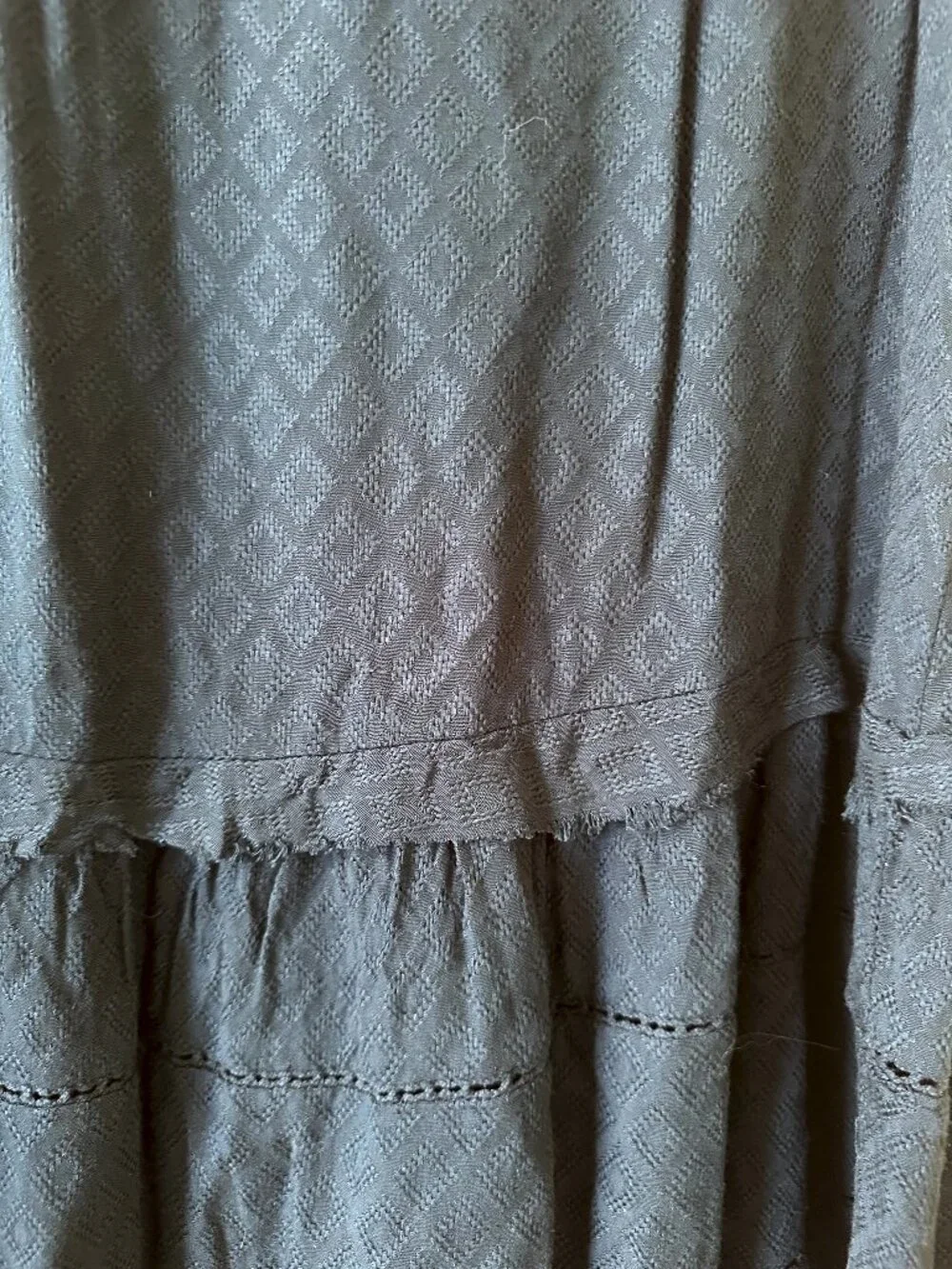 Knox Rose Womens L Deep Blue Tiered Tank Top Lace Detail Sleeveless Blouse - Picture 2 of 5